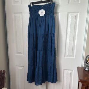 Walker & Wade Royal Blue Rio Maxi Skirt sz L